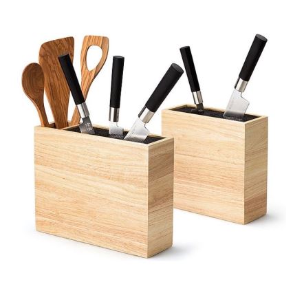 Continenta C3314 - Knivställ med flexibel insats 22x9x21,5 cm gummiträ