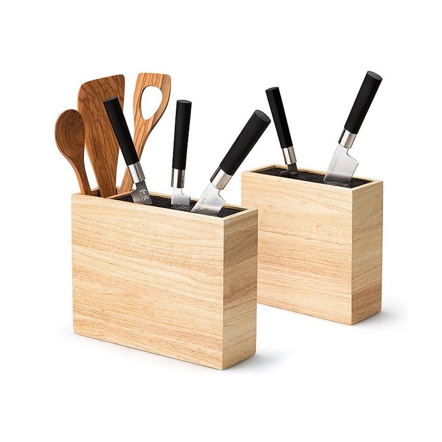 Continenta C3314 - Knivställ med flexibel insats 22x9x21,5 cm gummiträ