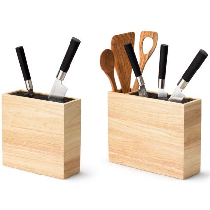 Continenta C3315 - Knivställ with a flexi insert and compartment 27,5x9x21,5 cm