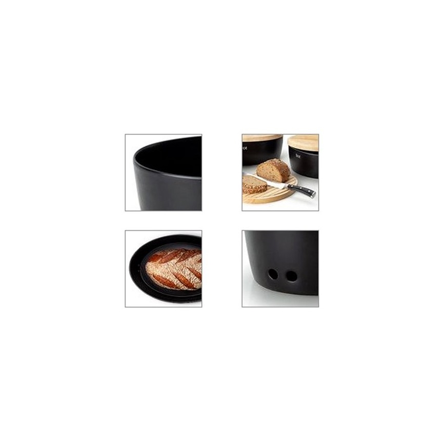 Continenta C3730 - Brödbehållare 13,5x30 cm svart/beige