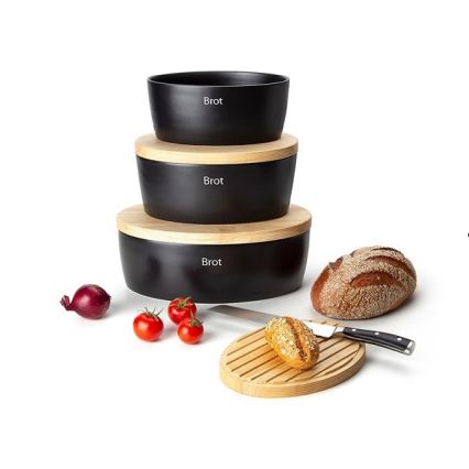 Continenta C3731 - Brödlåda med lock 27x20x13,5 cm gummifikon