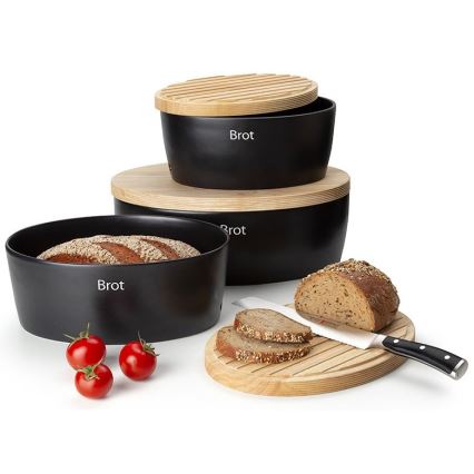 Continenta C3732 - Brödbehållare 13,5x36 cm svart/beige