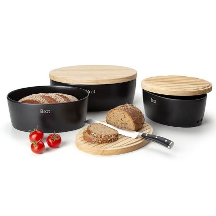 Continenta C3732 - Brödbehållare 13,5x36 cm svart/beige