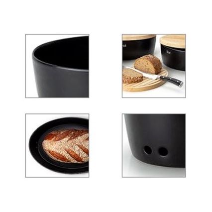 Continenta C3732 - Brödbehållare 13,5x36 cm svart/beige