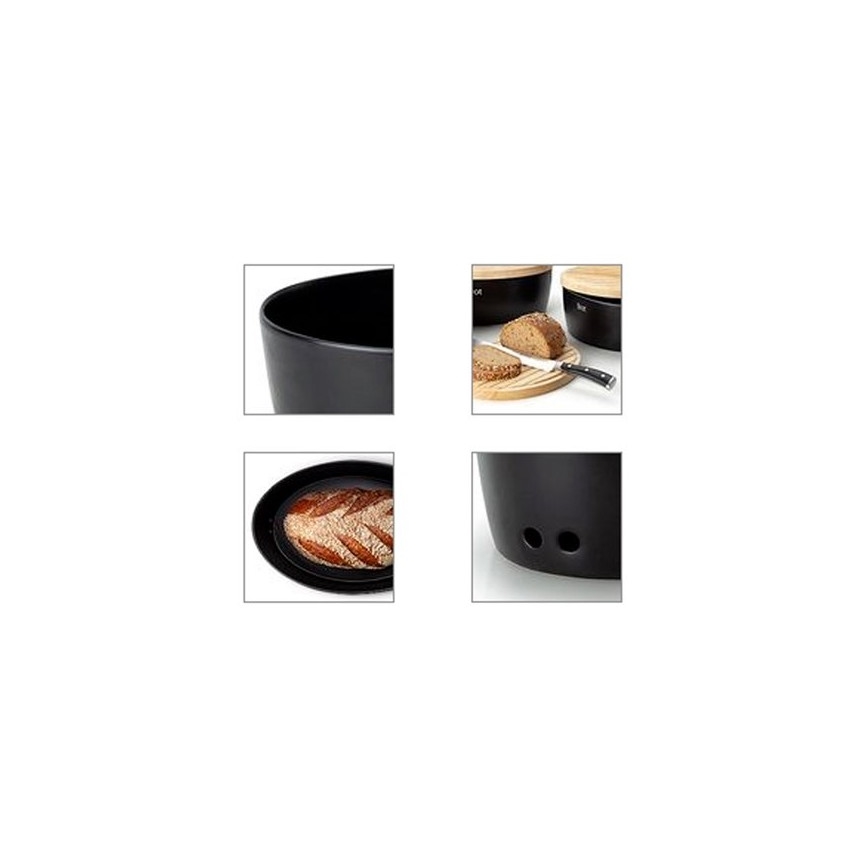 Continenta C3732 - Brödbehållare 13,5x36 cm svart/beige