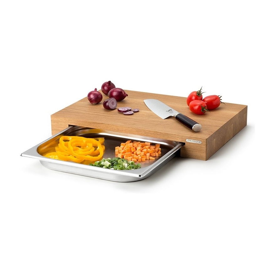 Continenta C4110 - Köksskärbräda med skål 39x27 cm ek