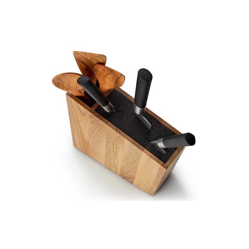 Continenta C4151 - Knivställ with a flexi insert and compartment 31x8x24,5 cm ek