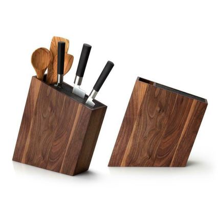 Continenta C4251- Knivställ with a flexi insert and compartment 31x8x24,5 cm valnöt