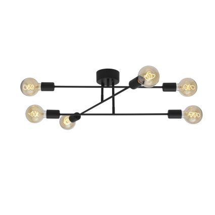 Cottex - Påbyggd taklampa BATON 6xE27/60W/230V svart