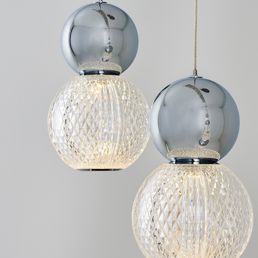 CREMONA LED pendellampa på wire, 27 W, 230 V, 3000 K, mattkrom