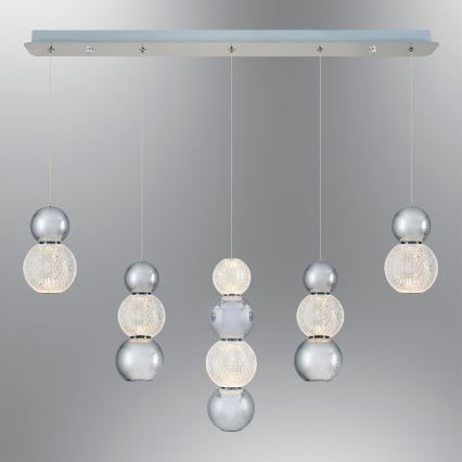 CREMONA LED pendellampa på wire, 27 W, 230 V, 3000 K, mattkrom