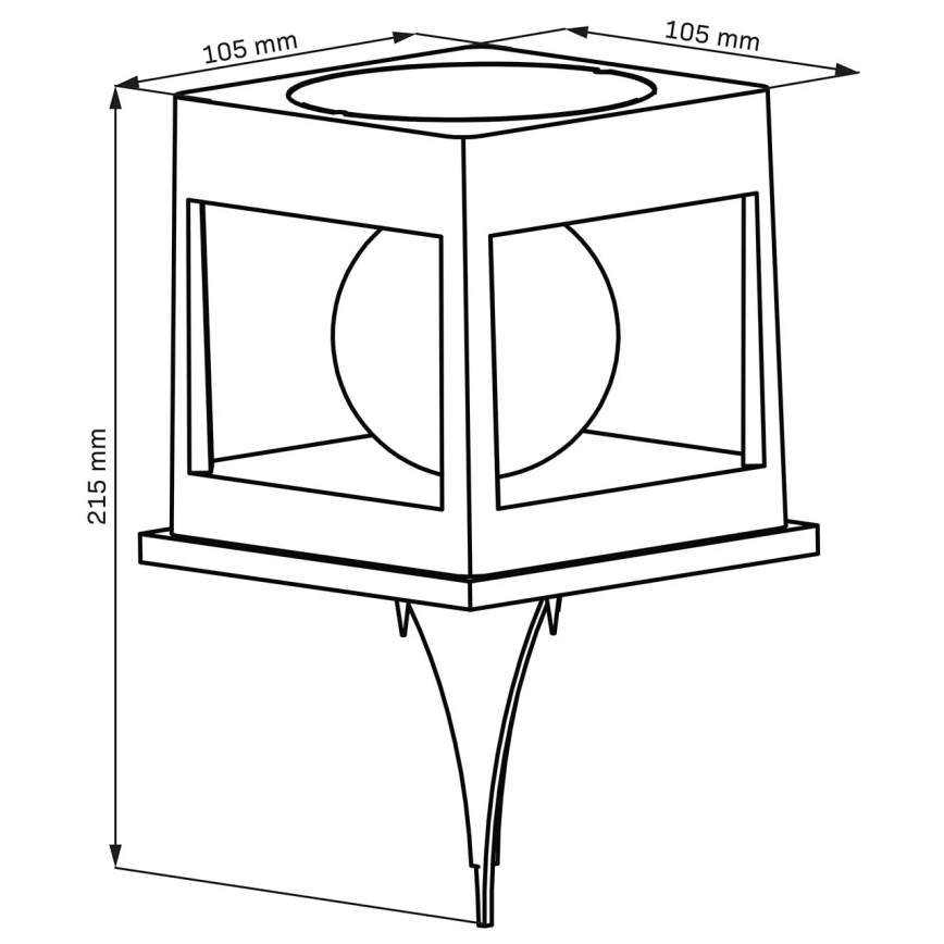 CUBO LED solarlampa, 3,7 V, 1200 mAh, IP44, svart