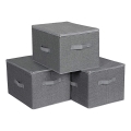 CURAN förvaringsbox med dragkedja, 3-pack, grå