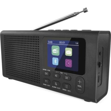DAB DAB+ FM-radio 3W/5V/4xAA svart