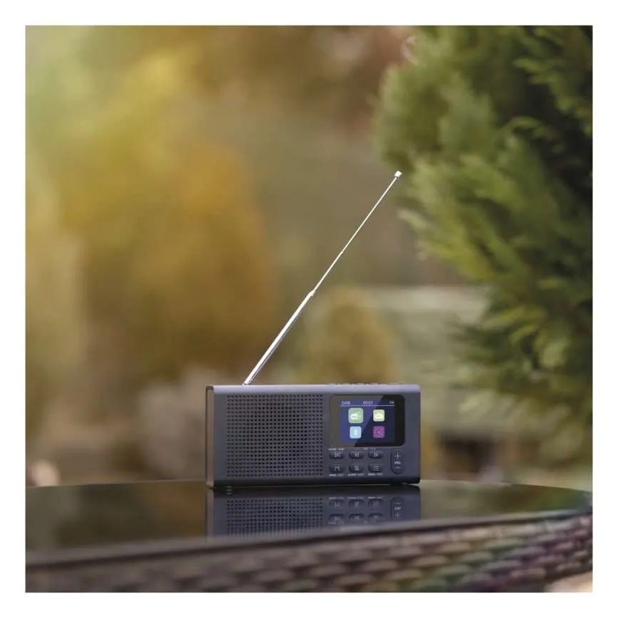 DAB DAB+ FM-radio 3W/5V/4xAA svart