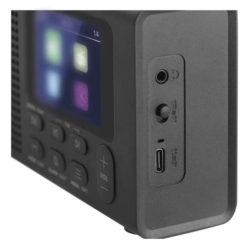 DAB DAB+ FM-radio 3W/5V/4xAA svart