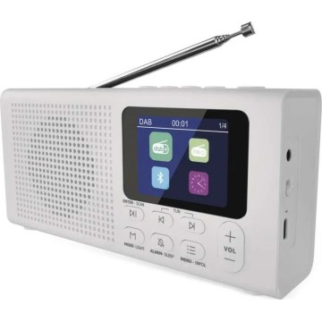 DAB DAB+ FM-radio 3W/5V/4xAA vit