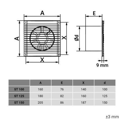 Dalap 1230 - Axialfläkt med skyddsgaller 150 ST 16W/230V