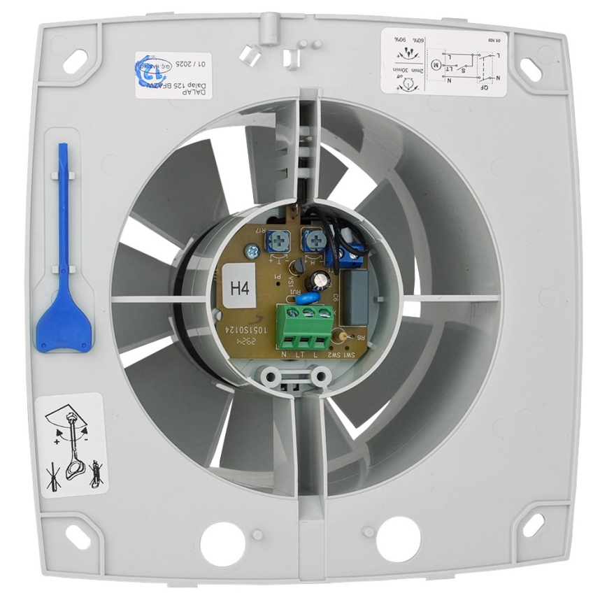 Dalap 41017 - Axiell fläkt med timer och fuktgivare 100 BFAZW 16W/230V