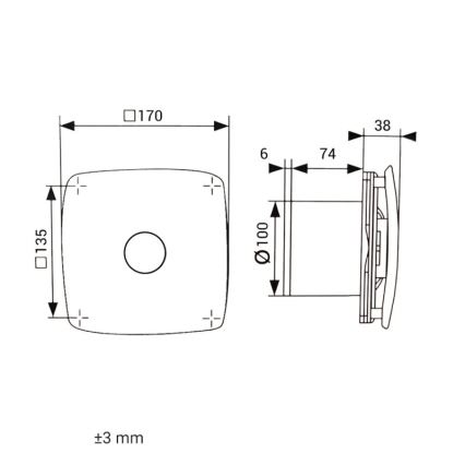Dalap 41093 - Axiell fläkt 100 ONYX 14W/230V