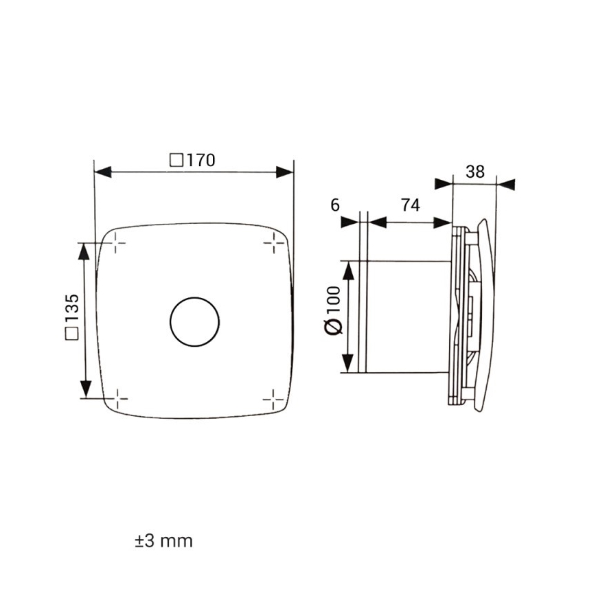 Dalap 41093zw - Axiell fläkt med timer 100 ONYX ZW 14W/230V