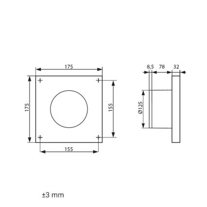 Dalap 41096ZW - Axialfläkt med timer 125 DARK ZW 10W/230V
