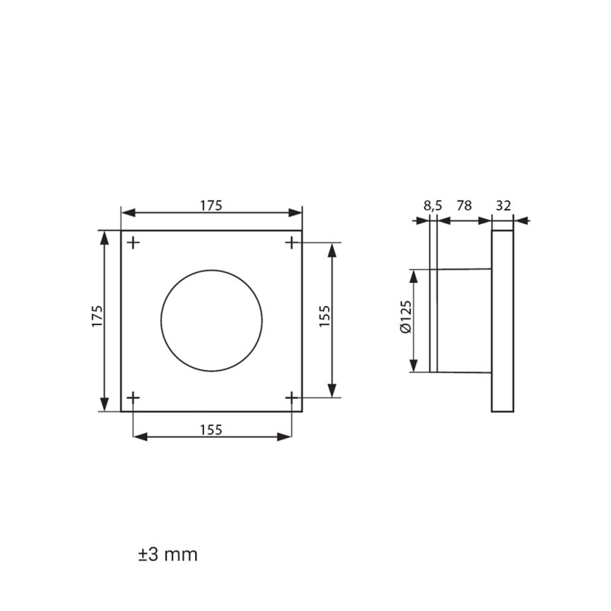 Dalap 41096ZW - Axialfläkt med timer 125 DARK ZW 10W/230V