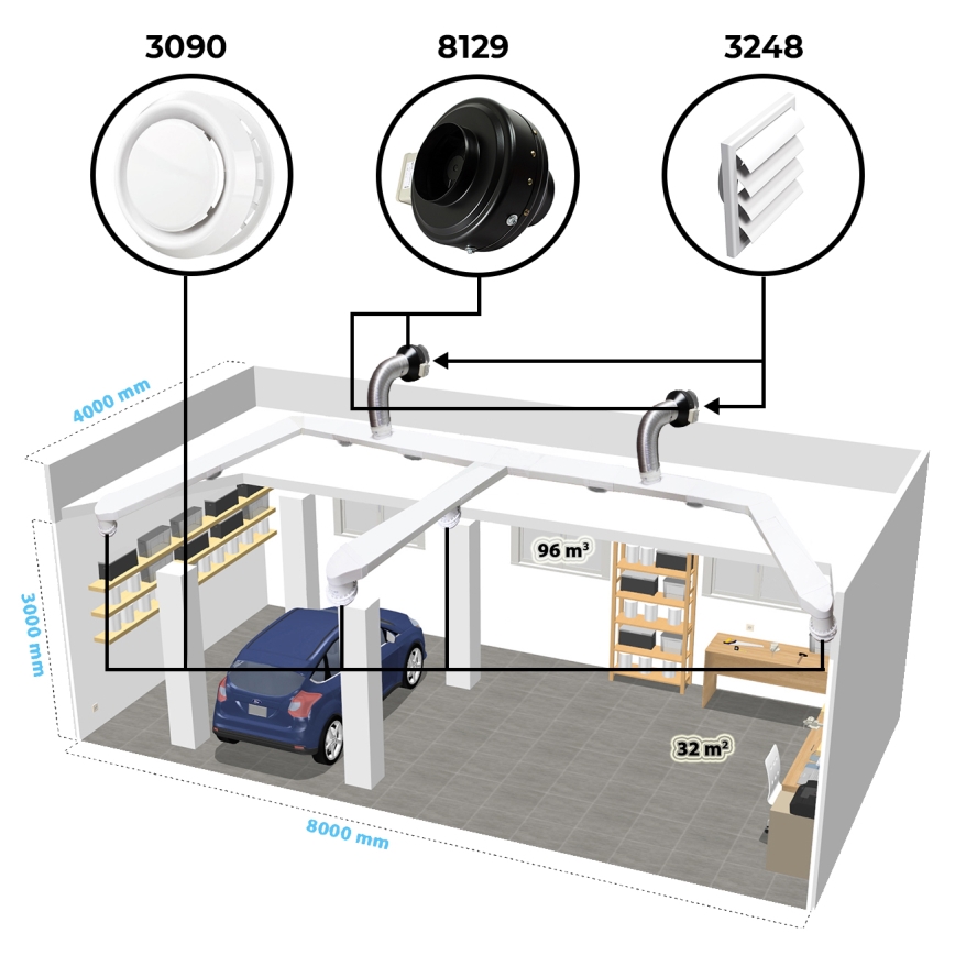 Dalap 8128 - Radiell kanalfläkt TURBINE M 100 60W/230V
