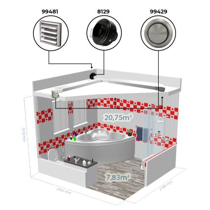 Dalap 8129 - Radiell kanalfläkt TURBINE M 125 62W/230V