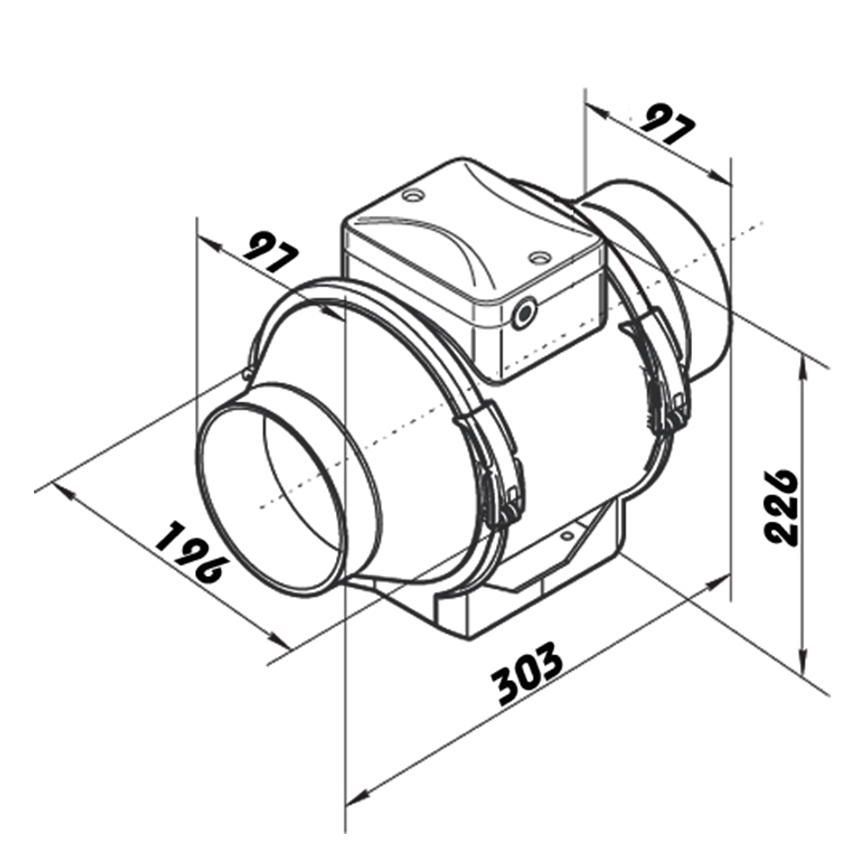 Dalap 8199 - Axiell fläkt AP PROFI 100 25W/230V