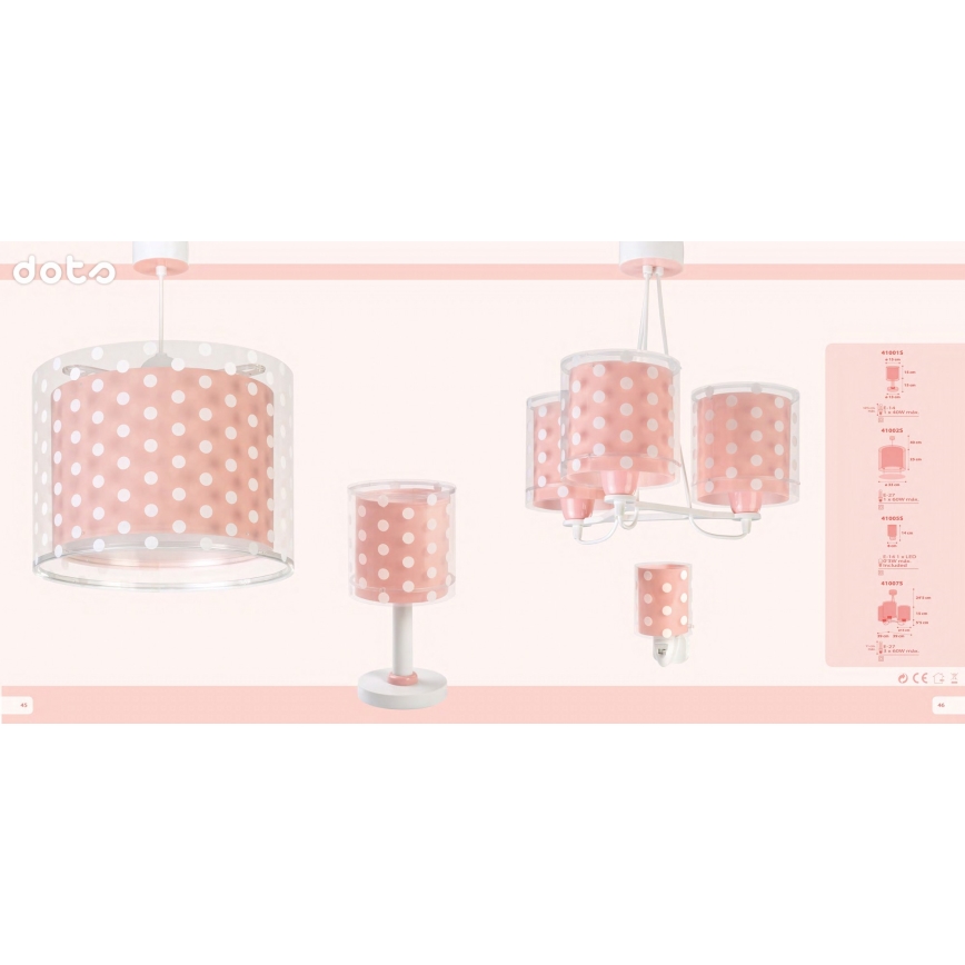 Dalber 41007S - Ljuskrona Barn DOTS 3xE27/60W/230V