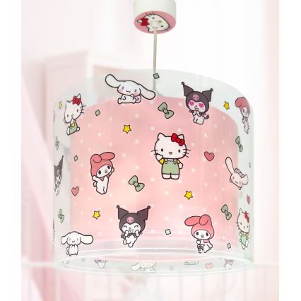 Dalber 41252 - Taklampa för barn HELLO KITTY&FRIENDS 1xE27/15W/230V rosa