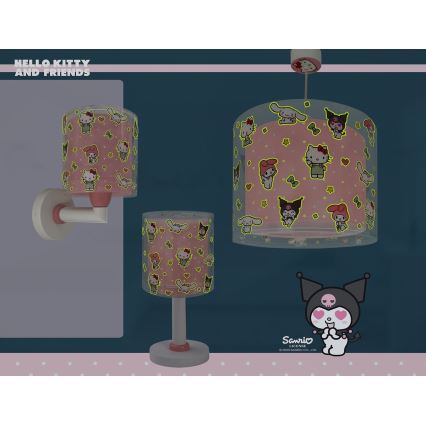 Dalber 41252 - Taklampa för barn HELLO KITTY&FRIENDS 1xE27/15W/230V rosa