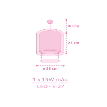 Dalber 41252 - Taklampa för barn HELLO KITTY&FRIENDS 1xE27/15W/230V rosa