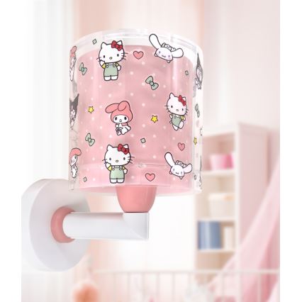 Dalber 41259 - Vägglampa för barn HELLO KITTY&FRIENDS 1xE27/15W/230V rosa