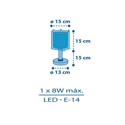 Dalber 41341N - LED barnlampa PLANETS 1xG4/4W/230V blå