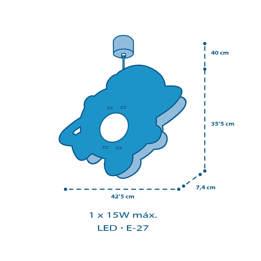Dalber 41347 - Ljuskrona för barn ASTRONAUT 1xE27/15W/230V