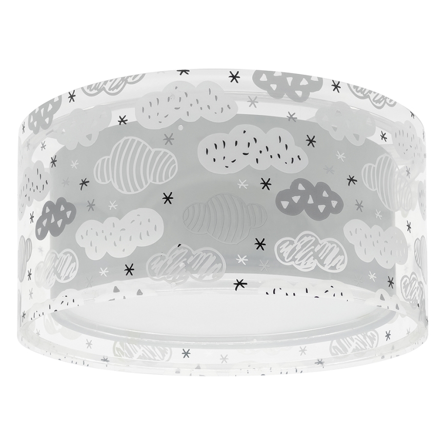 Dalber 41416E - Takbelysning för barn CLOUDS 2xE27/60W/230V grå