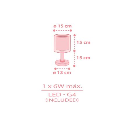 Dalber 41571S - LED barnlampa BABY TEDDY 1xG4/4W/230V rosa