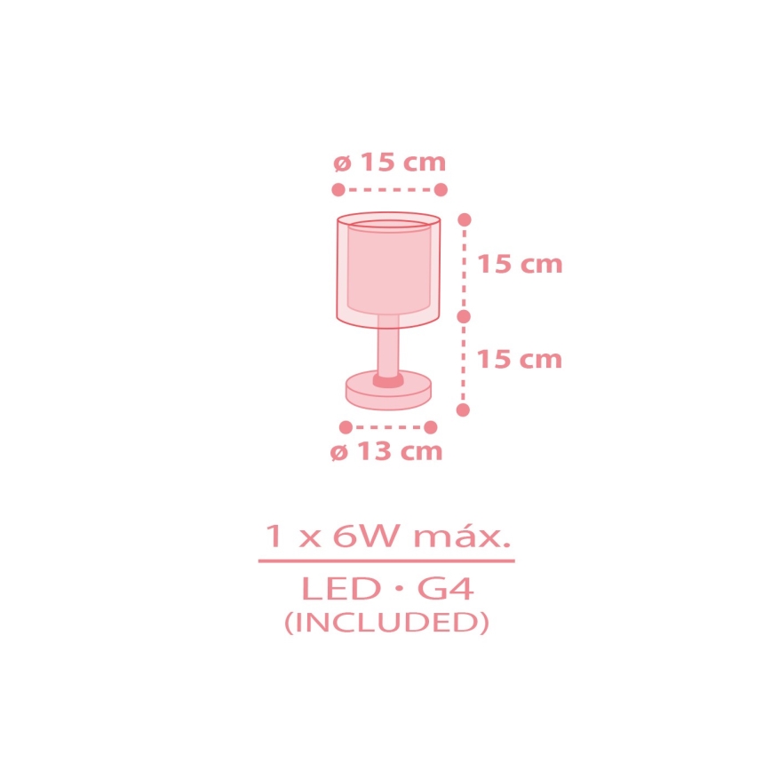 Dalber 41571S - LED barnlampa BABY TEDDY 1xG4/4W/230V rosa