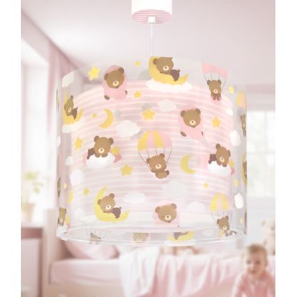 Dalber 41572S - Taklampa för barn BABY TEDDY 1xE27/15W/230V rosa