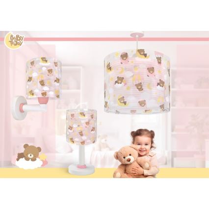 Dalber 41572S - Taklampa för barn BABY TEDDY 1xE27/15W/230V rosa