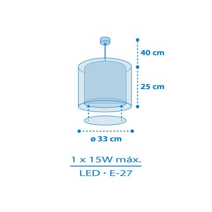 Dalber 41572T - Barnlampa BABY TEDDY 1xE27/15W/230V blå