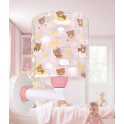 Dalber 41579S - Barns vägglampa BABY TEDDY 1xE27/15W/230V rosa
