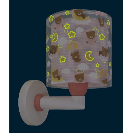 Dalber 41579S - Barns vägglampa BABY TEDDY 1xE27/15W/230V rosa