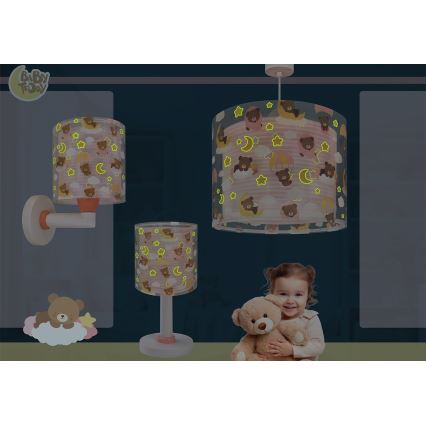 Dalber 41579S - Barns vägglampa BABY TEDDY 1xE27/15W/230V rosa