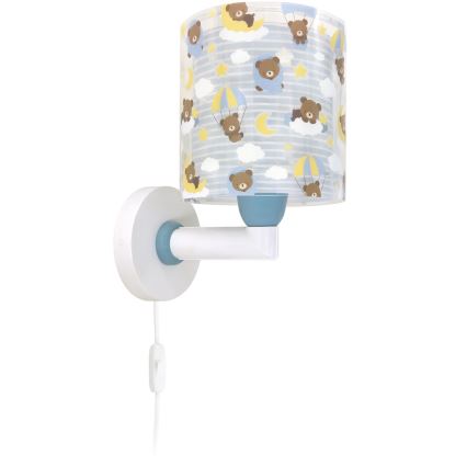 Dalber 41579T - Barnvägglampa BABY TEDDY 1xE27/15W/230V, blå