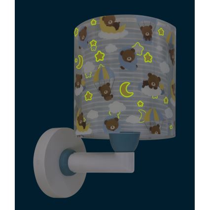 Dalber 41579T - Barnvägglampa BABY TEDDY 1xE27/15W/230V, blå