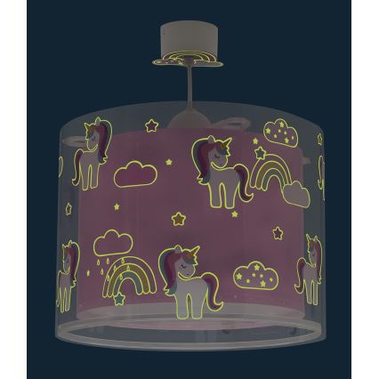 Dalber 41592 - Ljuskrona för barn UNICORNS 1xE27/60W/230V