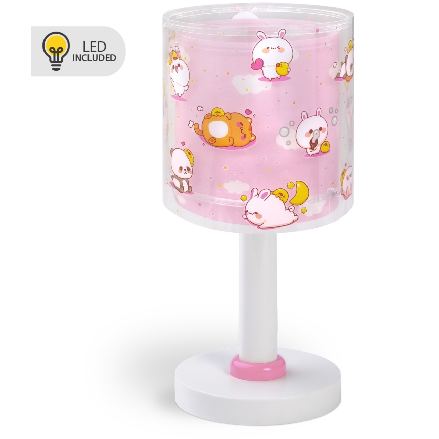 Dalber 41761S - LED-barnlampa KAWAII FRIENDS 1xG4/4W/230V rosa